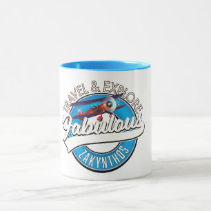 Caneca Logotipo de Zakynthos em um belo estilo retrô.