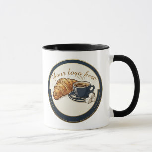 Caneca Logotipo do Croissant do Custom Cafe