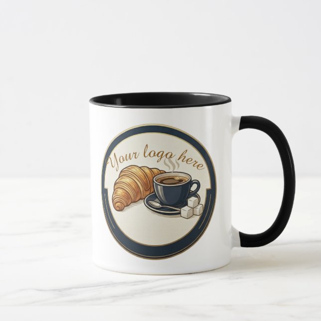 Caneca Logotipo do Croissant do Custom Cafe (Direita)