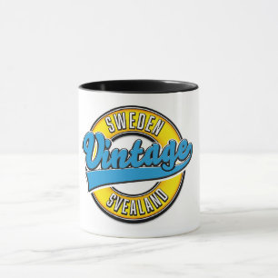 Caneca logotipo do estilo Svealand Suecia Vintage