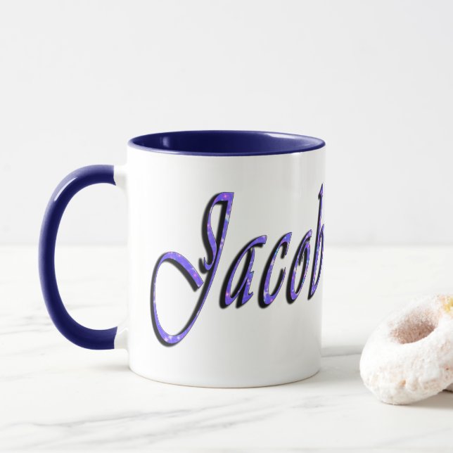 Caneca Logotipo do nome Jacob (Com Donut)