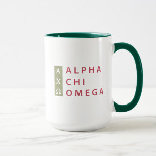 Caneca Logotipo empilhado alfa de Omega do qui