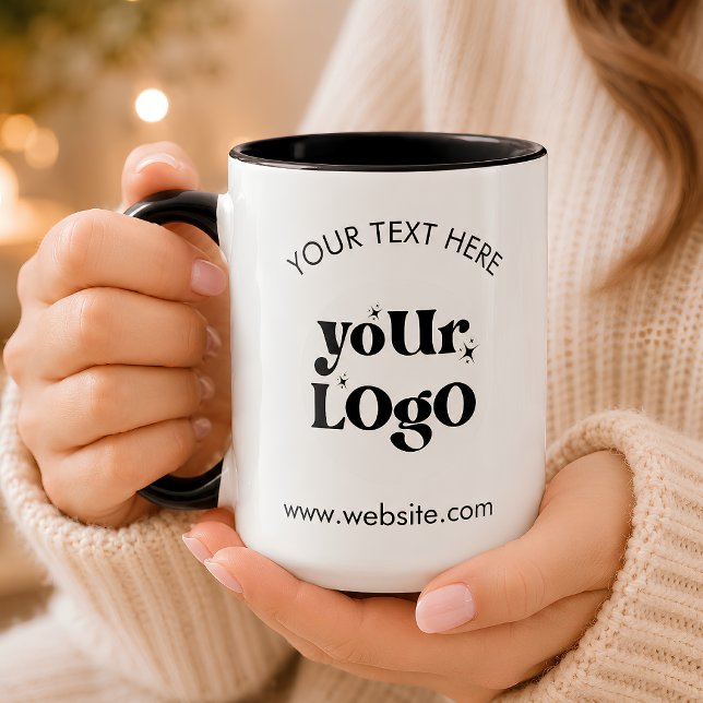 Caneca Logotipo Empresarial Personalizado da Empresa (Criador carregado)