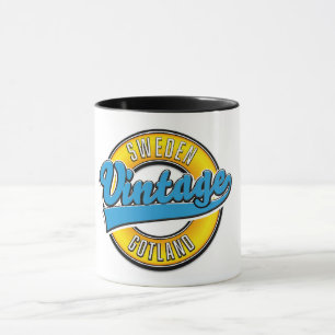 Caneca Logotipo estilo vintage Gotland Suécia