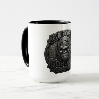 Caneca Logotipo Geométrico da Gangue Gorila em Preto com