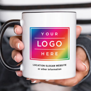 Caneca Logotipo Gradiente de Nome Comercial Personalizado