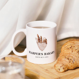 Caneca Logotipo para profissionais modernos de nova padar