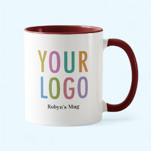 Caneca Logotipo Personalizado Maroon Inner & Handle Mug