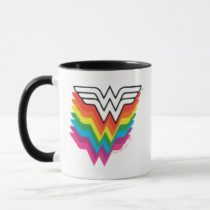 Caneca Logotipo Rainbow para a Mulher Maravilha