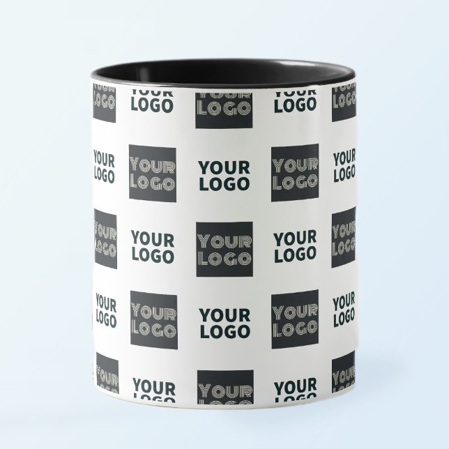 Caneca Logotipo repetido simples do logotipo 2 | Branco (Criador carregado)
