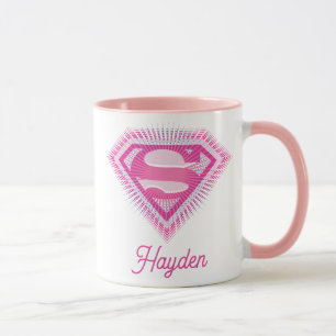 Caneca Logotipo Rosa da Supergirl