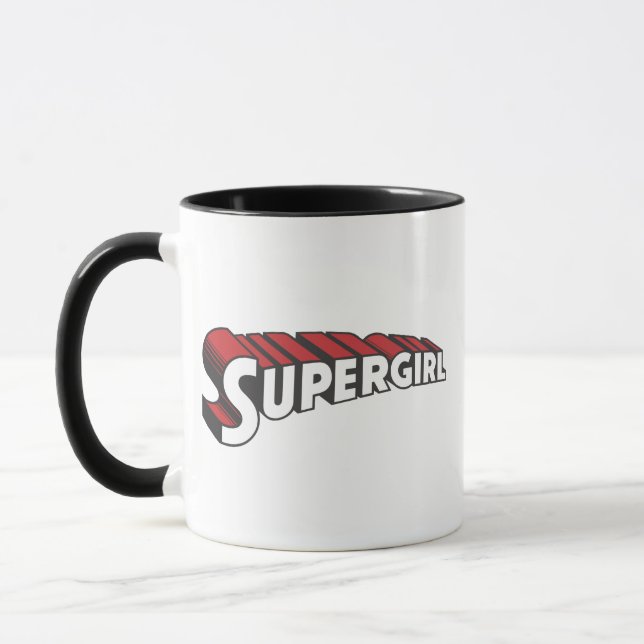 Caneca Logotipo vermelho e branco de Supergirl (Esquerda)
