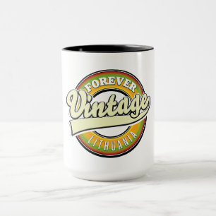 Caneca Logotipo vintage da Lituânia para sempre.