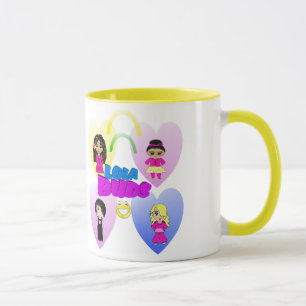 Caneca lolabudshearts, RISO, FREQUENTEMENTE, AMOR, SEMPRE