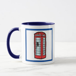 Caneca London Red Telephone Booth Iconic Viagem britânico