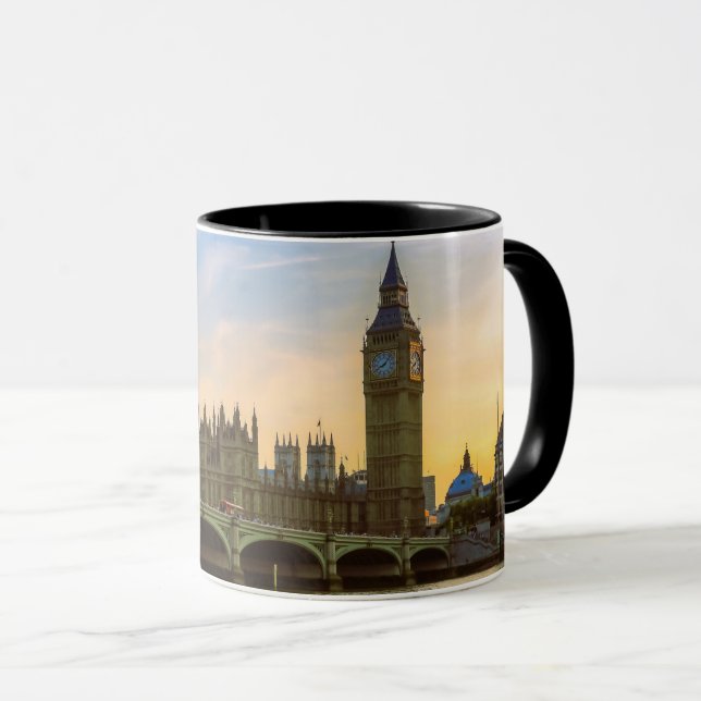Caneca Londres Inglaterra Reino Unido Parlamento RU (Frente Esquerda)