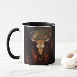 Caneca Longhorn Cow Skull Rustic