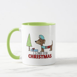 Caneca Longo para o Natal-Dachshund