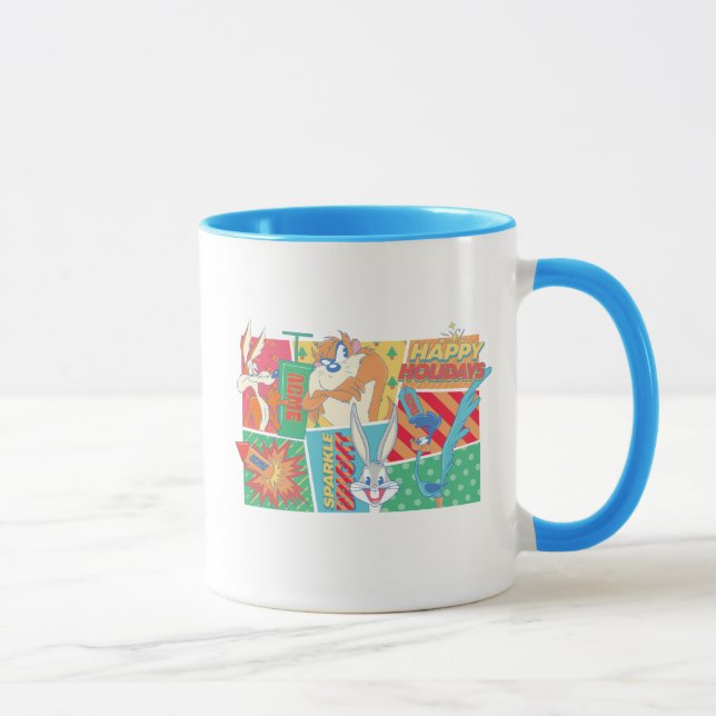 Caneca LOONEY TUNES™ | Happy Holidays Pattern (Direita)