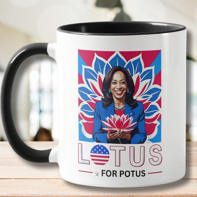 Caneca Lotus para a campanha do presidente Potus Kamala H (Criador carregado)