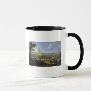 Caneca Louis XIV seu séquito que visita Les Invalides
