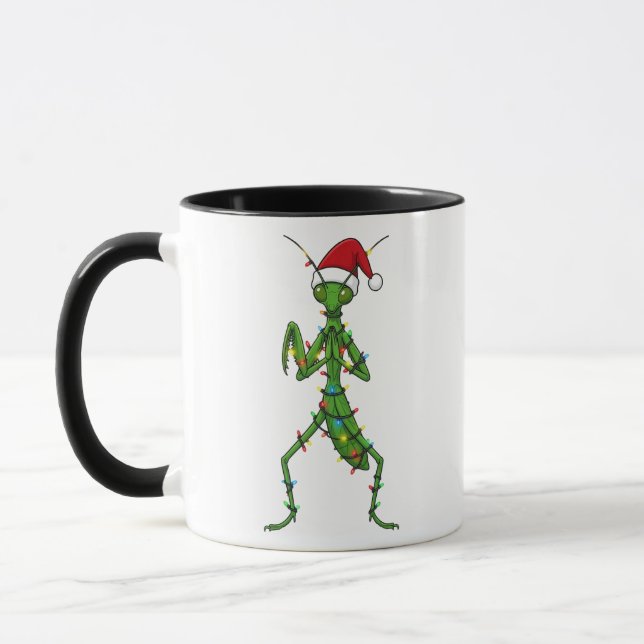 Caneca Louva-a-Deus Natal Feriado Inseto Bug (Esquerda)