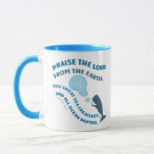 Caneca Louve o Senhor baleia versículo bíblico salmos cri