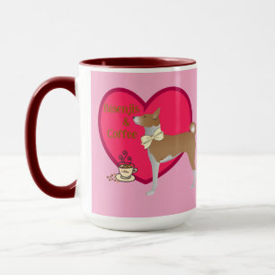 Caneca Love Basenji Dog & Coffee Dia de os namorados