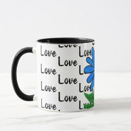 Caneca Love Blue Yellow Daisy