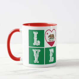 Caneca Love California State Flag Hearde Pride