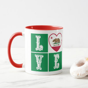 Caneca Love California State Flag Hearde Pride