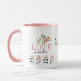 Caneca Love, Flowers and Kitten Beautiful Mug