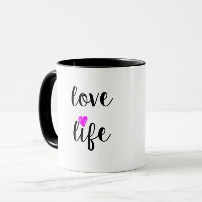 Caneca Love Life Mug (Frente Esquerda)