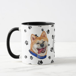 Caneca Love My Akita Dog Pawprint