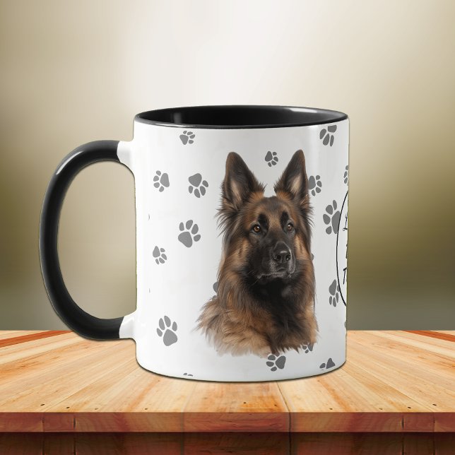 Caneca Love My Belgian Tervuren Dog Pawprint (Criador carregado)