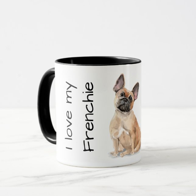 Caneca Love My Frenchie (brown) (Frente Esquerda)