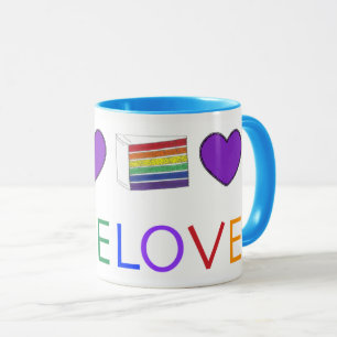 Caneca LOVE Orgulho gay LGBT Rainbow Layer Cake Slice