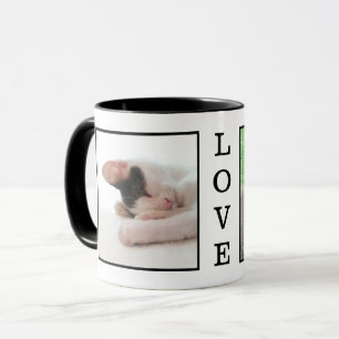 Caneca LOVE Personalizadas da Família de Fotos de Pet Pe