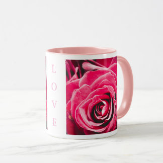 Caneca Love Pink Roses 11oz Two-Tone Mug Pink