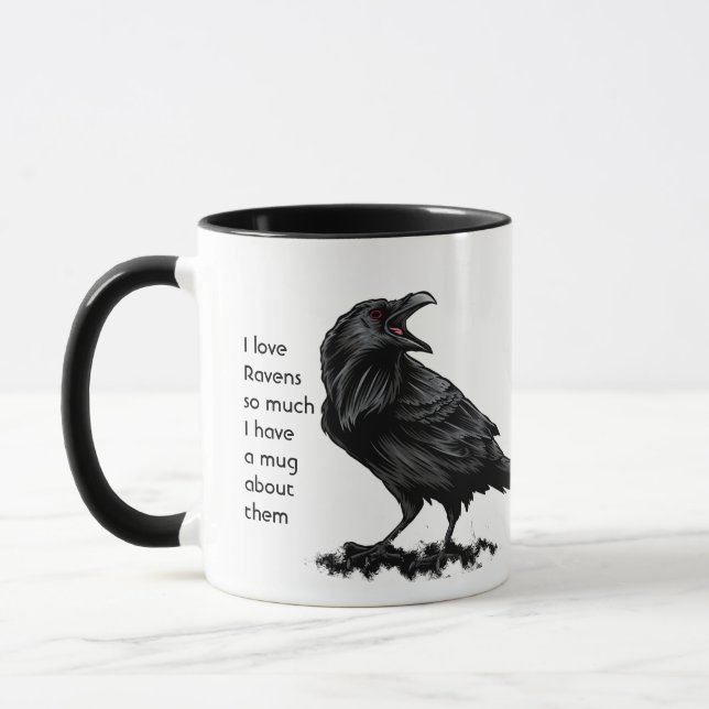 Caneca Love Raven Bird So Much Fun Quote Saying Mug (Esquerda)