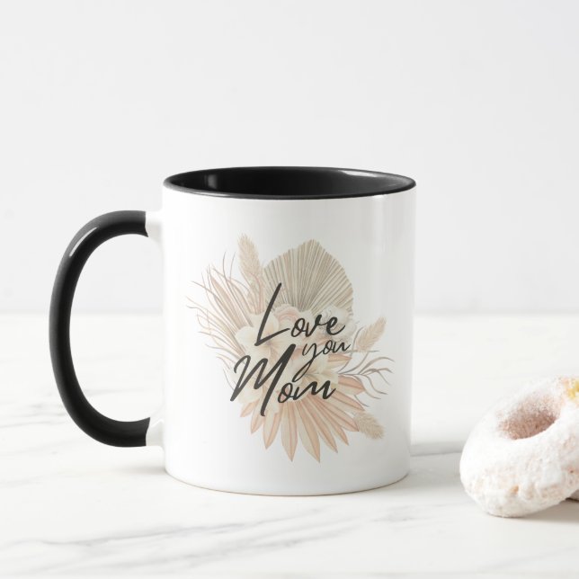 Caneca 'Love You Mom' Mother's Day Birthday Gift  (Com Donut)