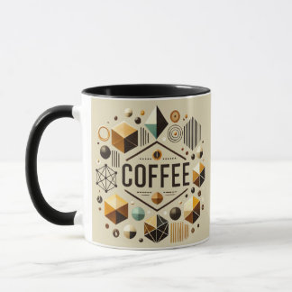 Caneca Lover de café geométrico Moderno e Design de Na mo