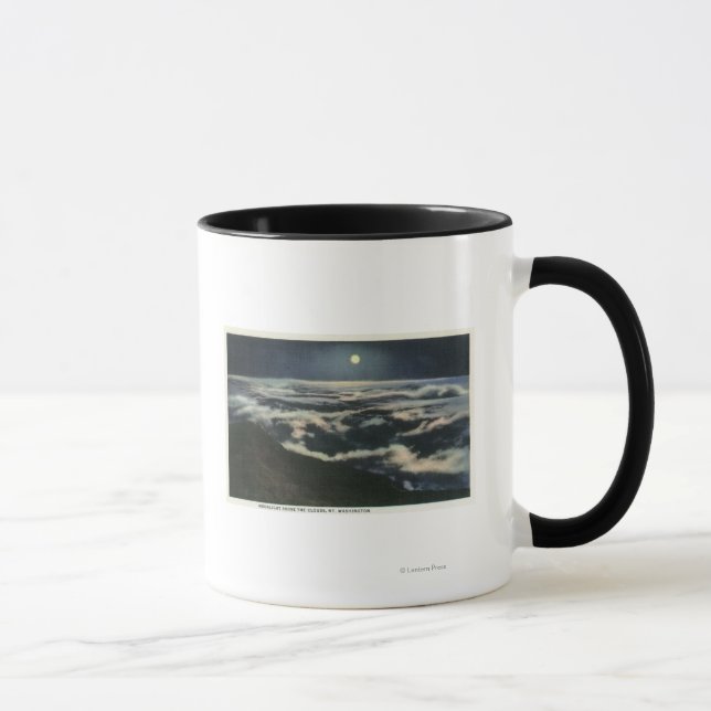 Caneca Lua acima das nuvens no Monte Washington (Direita)
