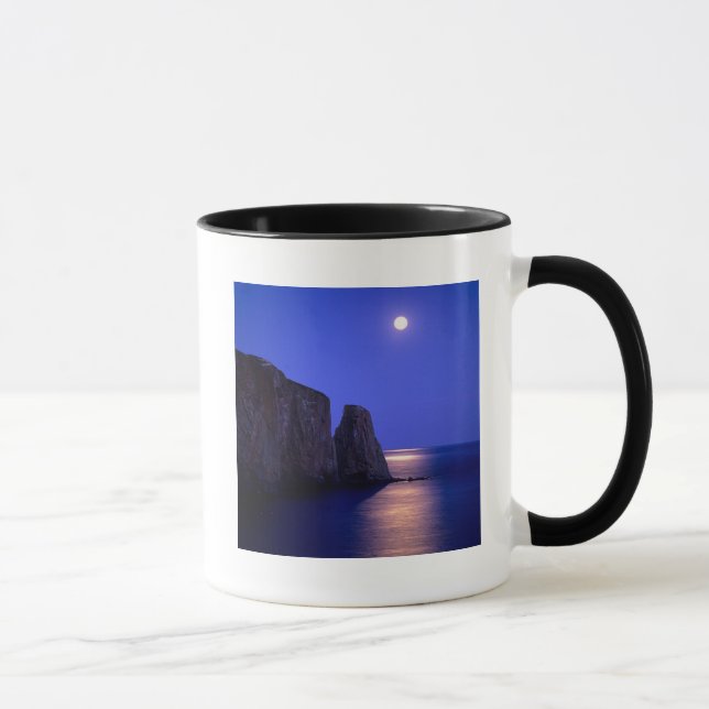 Caneca Lua ao Crepúsculo | Rocha Perce Costa Gaspe Quebec (Direita)