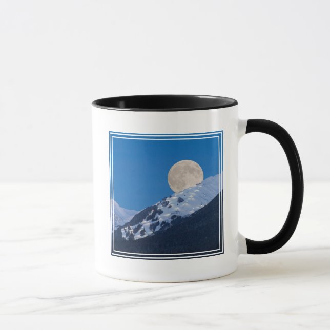 Caneca Lua Cheia Sobre Alyeska Ski Resort, Alaska (Direita)