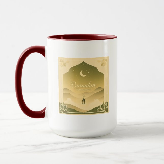 Caneca Lua Crescente e Lanterna do Ramadan Kareem (Esquerda)