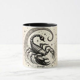 Caneca Lua Crescente Escorpião Astrologia Zodíaco Escorpi