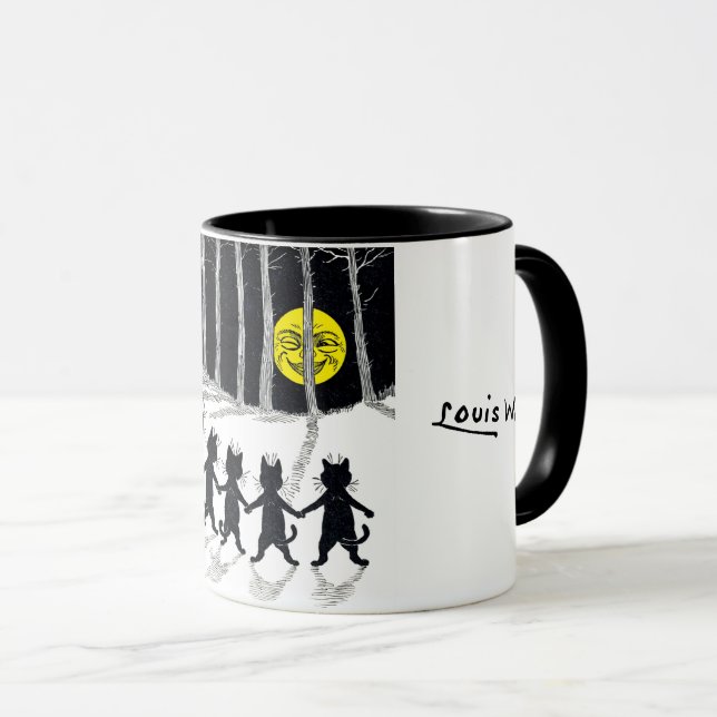 Caneca Lua de cheio e Gatos, Louis Wain (Frente Esquerda)