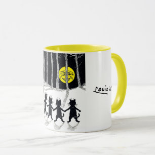 Caneca Lua de cheio e Gatos, Louis Wain