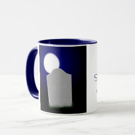 Caneca * Lua e lápide do Dia das Bruxas assustadores